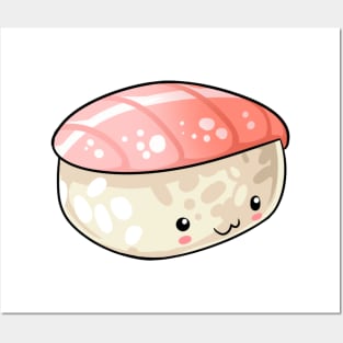 Kawaii food sushi (red snapper) Japanese style Posters and Art